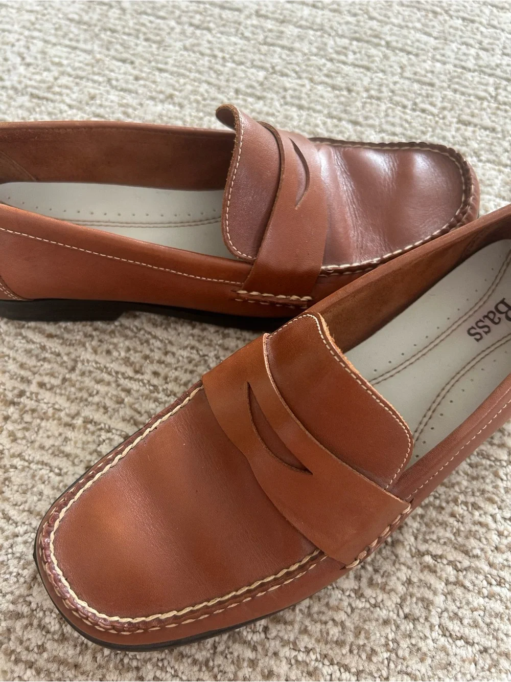 Bass Women’s Courtney Penny Loafers in Cognac Brown 7.5 W
